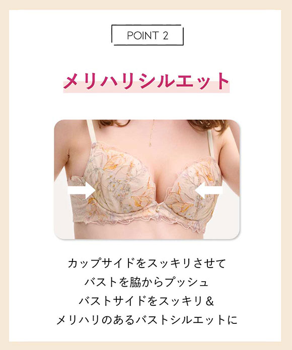 アンフィ AMPHI グラマラス＆リッチな谷間をメイクする グラマリッチブラ Glama-Rich 脇スッキリ ライトタイプ BYJ685 3/4カップ BC 単品