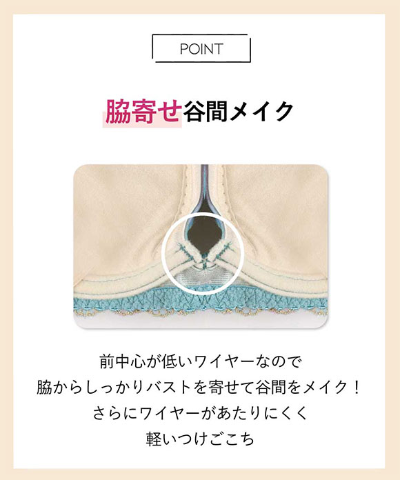 アンフィ グラマリッチ ブラジャー 脇スッキリ グラマラス＆リッチな谷間をメイク BYJ698 脇高 FG AMPHI Glama-Rich 大きいサイズ