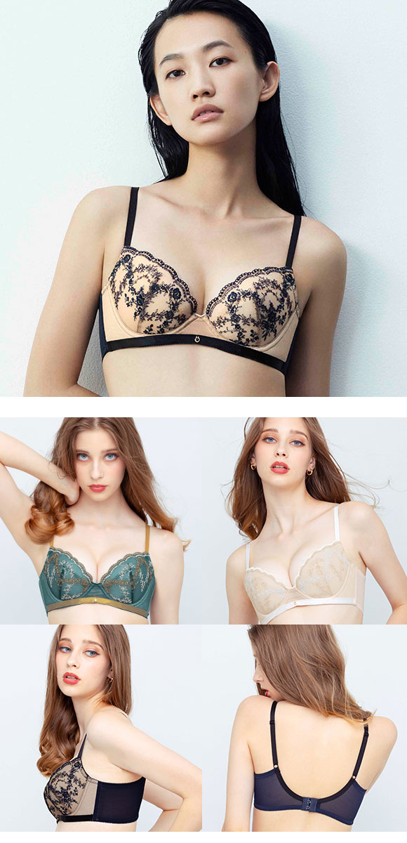 アンフィ AMPHI ブラッシュアップ ♯BRAsh UP ブラジャー 脇スッキリ 着やせシルエット 3/4カップ 脇高 BCDEFG BYK307