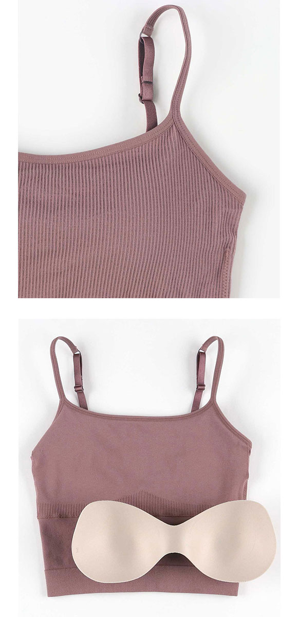 アンフィ ブラトップ クロップド丈 キャミソール リブ AMPHI