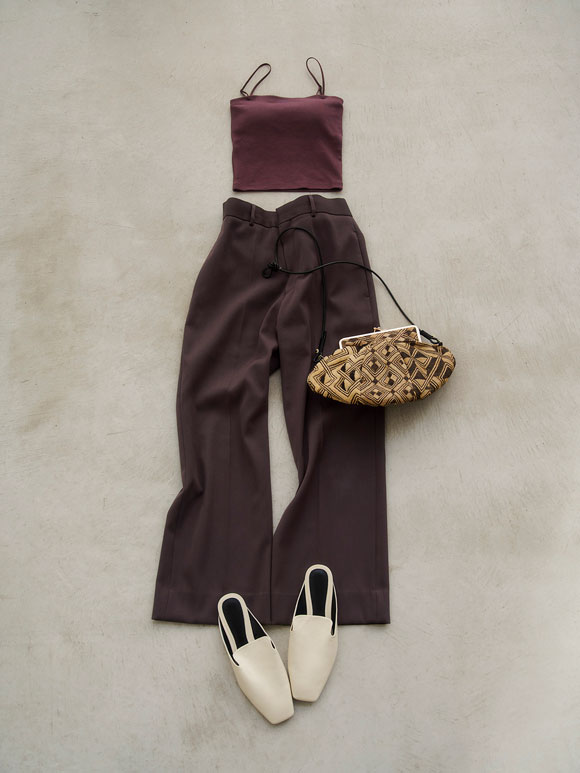 アンフィ ブラトップ ベアトップ ストラップ取り外し可能 カップ付きインナー キャミソール ノンワイヤー AMPHI