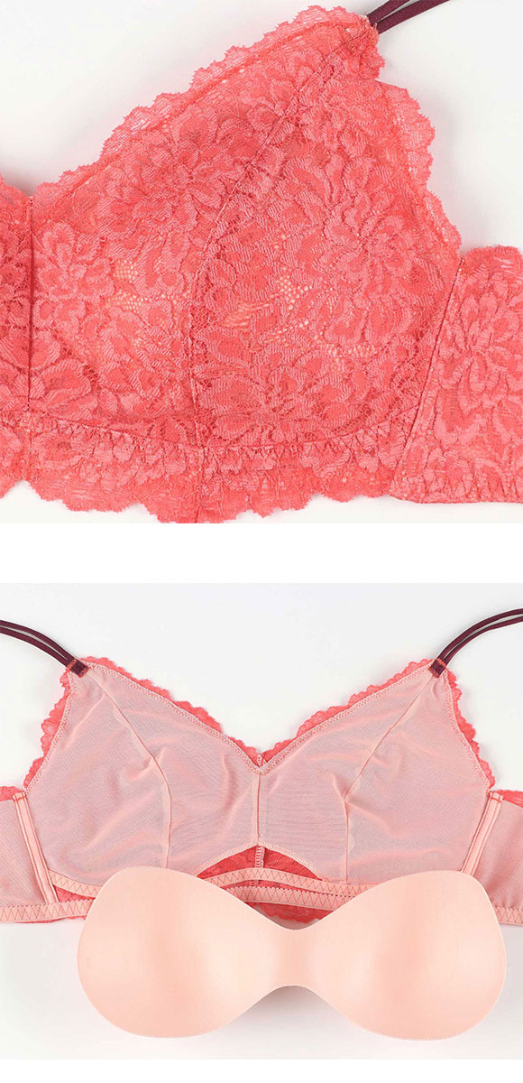 アンフィ ノンワイヤー ブラジャー ラクなつけごこち レース AMPHI