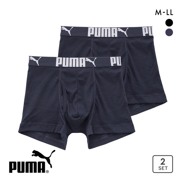 プーマ No.2ロゴ ボクサーパンツ 2枚セット メンズ 綿混 前あき 大きいサイズ PUMA