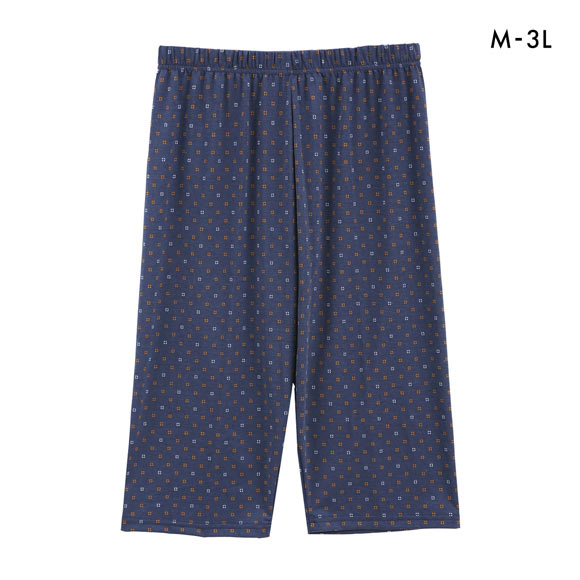 SUKENO おにわパンツ 小紋柄 7分丈ボトム メンズ ルームウェア ワンマイルウェア 大きいサイズ 助野