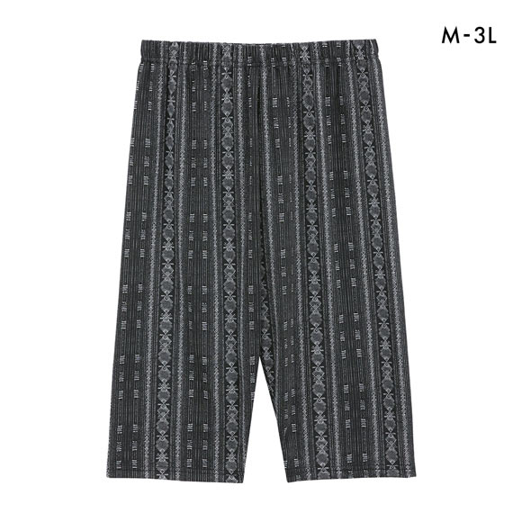 SUKENO おにわパンツ ストライプ柄 7分丈ボトム メンズ ルームウェア ワンマイルウェア 大きいサイズ 助野