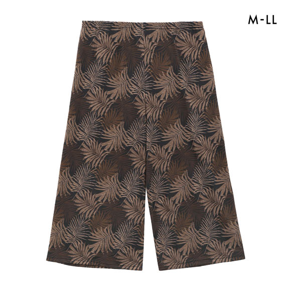 SUKENO おにわパンツ ヤシ柄 8分丈ボトム レディース ルームウェア ワンマイルウェア 助野