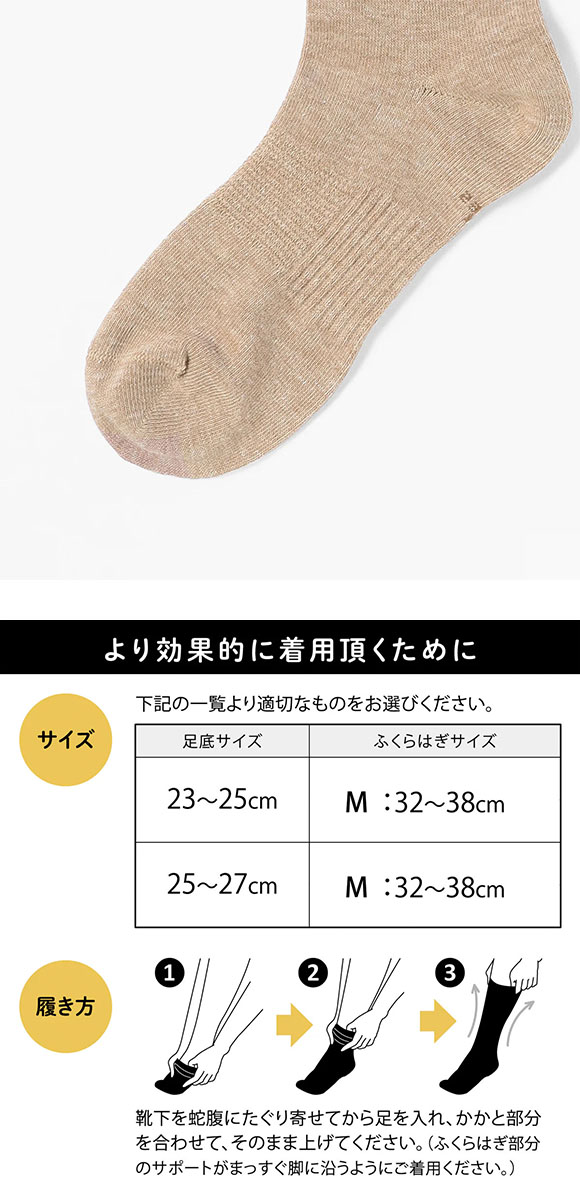 SUKENO らく圧 着圧 ハイソックス レディース ソックス 靴下 23-25cm