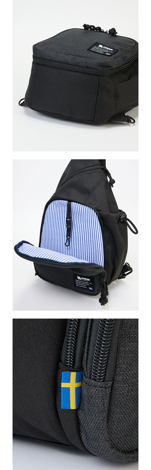 ボディバッグ 斜めがけバッグ moz モズ 10ポケット肩ひも長め軽量ボディバッグ モバイル収納 リフレクター付 nissen ニッセン