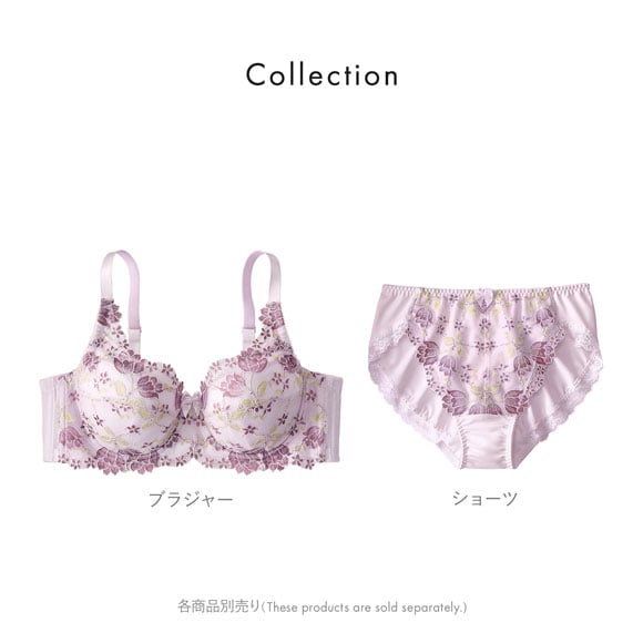 【ニッセンとトリンプ共同企画】脇高 フルカップ ブラジャー チューリップ柄 エヌフルレ G 75-80 大きいサイズ nissen