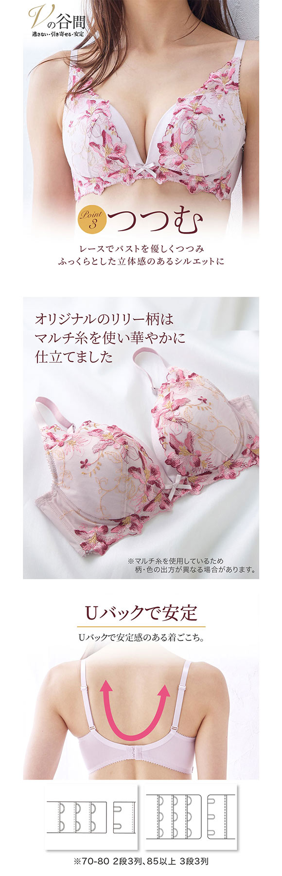 【ニッセンとトリンプ共同企画】Vの谷間 Vにバストをひき寄せるブラジャー BCD