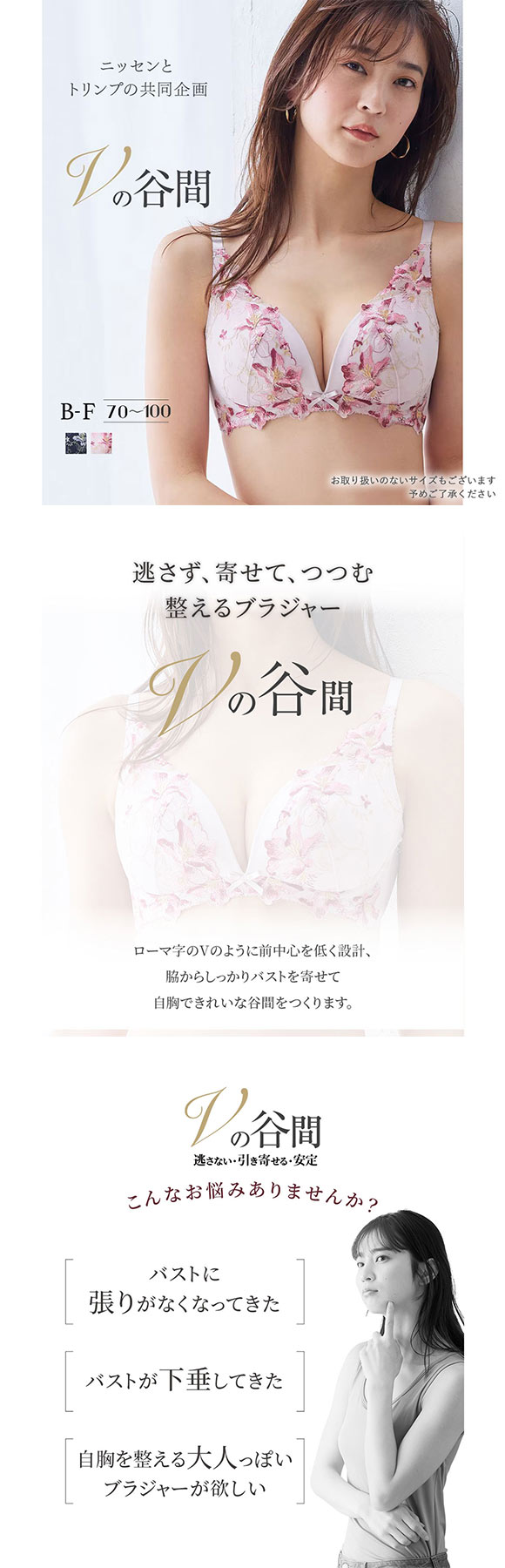 【ニッセンとトリンプ共同企画】Vの谷間 Vにバストをひき寄せるブラジャー EF