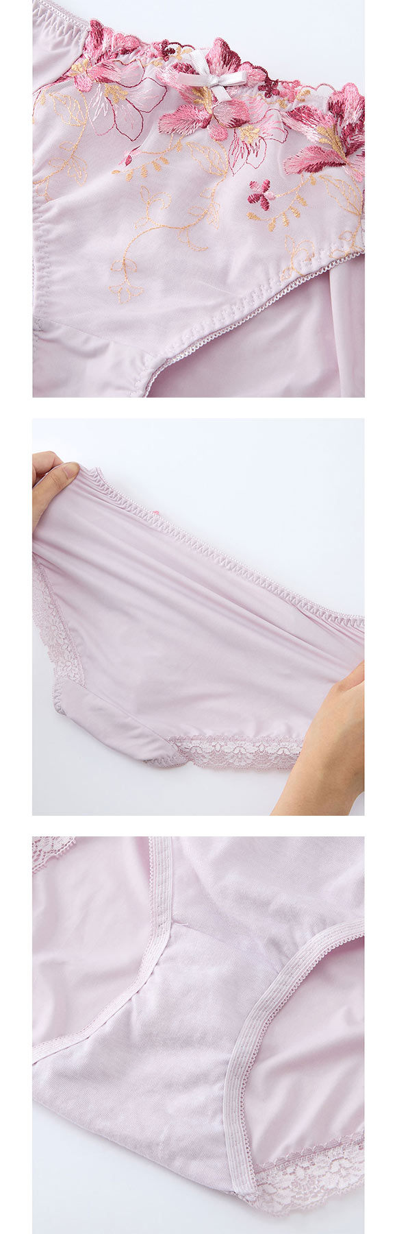 【ニッセンとトリンプ共同企画】Vの谷間 ペア やや深ばき丈花柄レースコーディネートショーツ　LL 3L 大きいサイズ