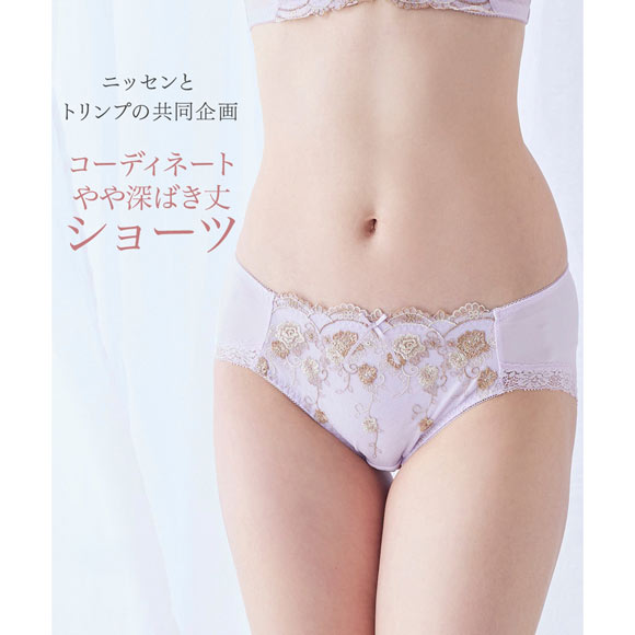 【ニッセンとトリンプ共同企画】Kの補正 ペア やや深ばき丈コーディネートショーツ ML