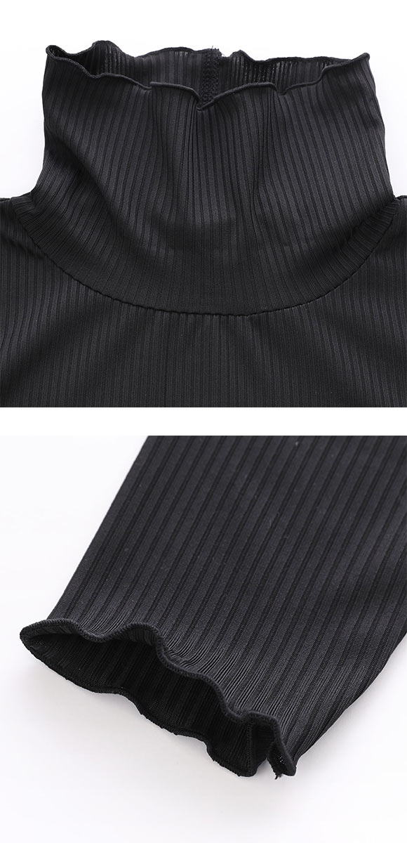 ニッセン 細リブハイネックカットソートップス L LL 3L NISSEN