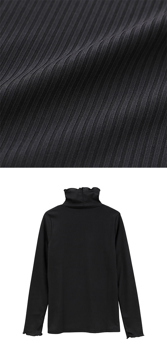 ニッセン 細リブハイネックカットソートップス L LL 3L NISSEN