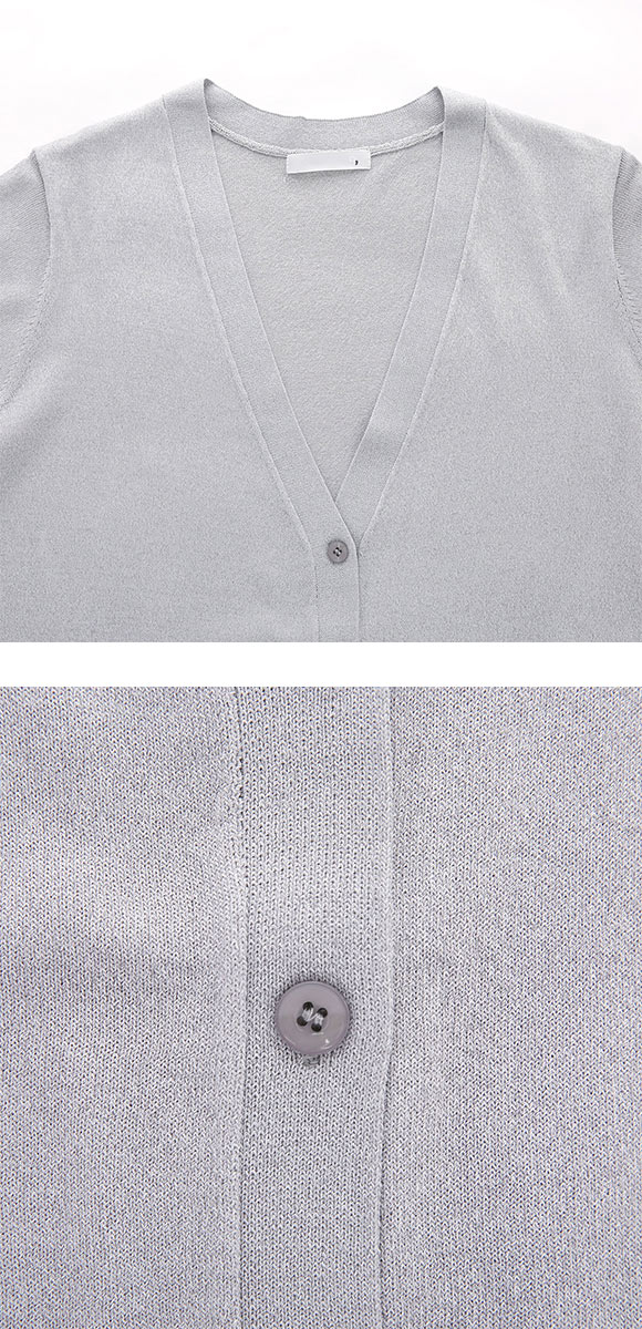 ニッセン アイスクリーンプレミアム Vネックニットカーディガン 持続冷感 毛玉になりにくい UVカット 洗濯 洗える 遮熱 SM NISSEN