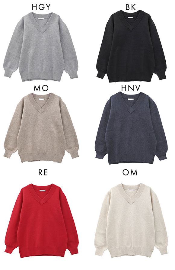 ニッセン スウェットライクVネックニット L LL 3L nissen