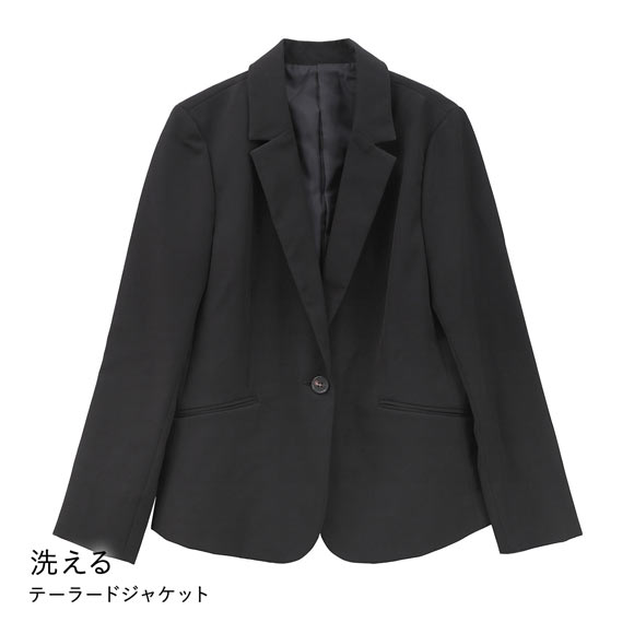 ニッセン 洗えるストレッチダブルクロステーラードジャケット ストレッチ しわになりにくい UVカット 洗濯機OK SM NISSEN