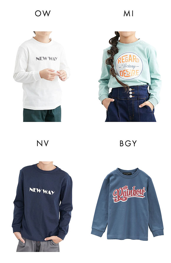 ニッセン キッズ 綿100％プリント 長袖 Ｔシャツ 100cm-130cm nissen