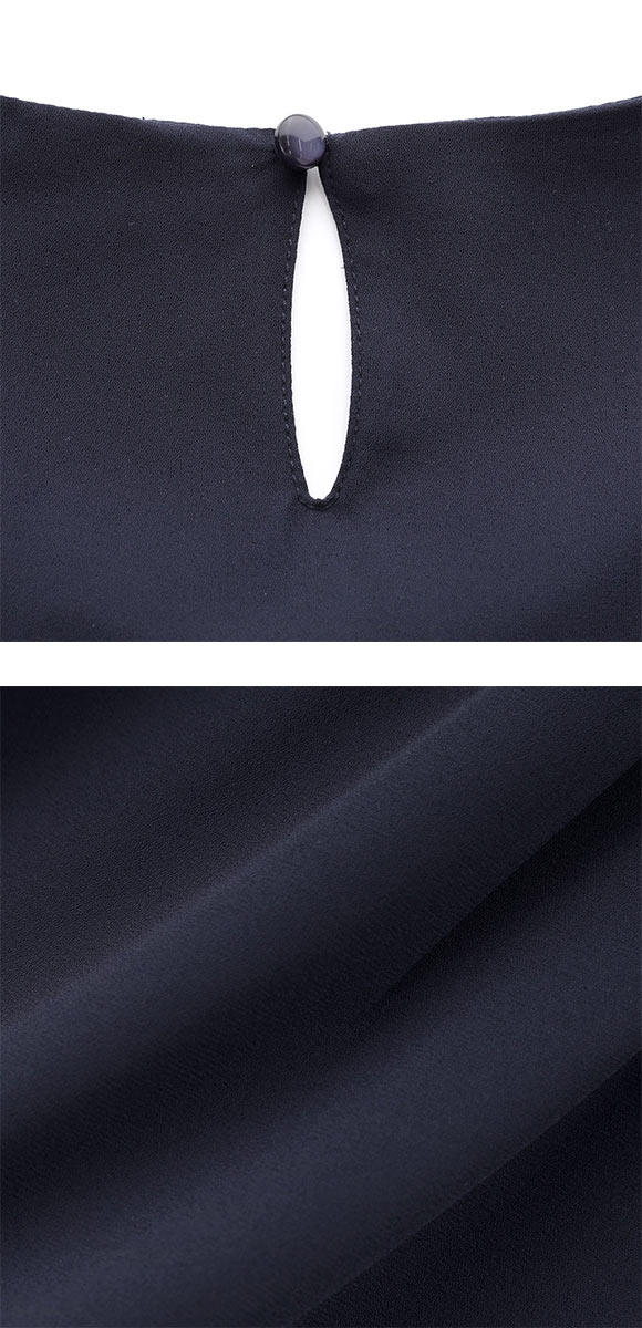 ニッセン カットソー裏地付 ジョーゼットフレア 7分袖ブラウス SM nissen