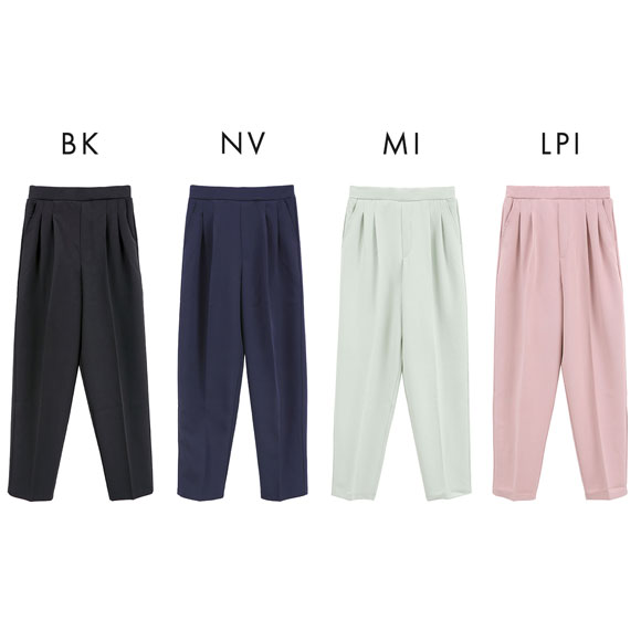 ニッセン ストレッチダブルクロスツータックテーパードパンツ しわになりにくい SM nissen