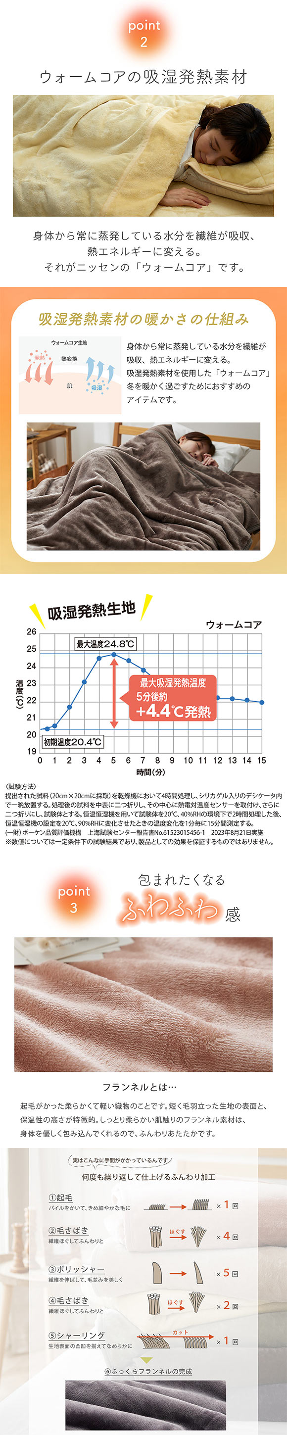 吸湿発熱フランネル2枚合わせ中わた入り毛布 蓄熱保温わた入 ウォームコア シングル あったか nissen ニッセン