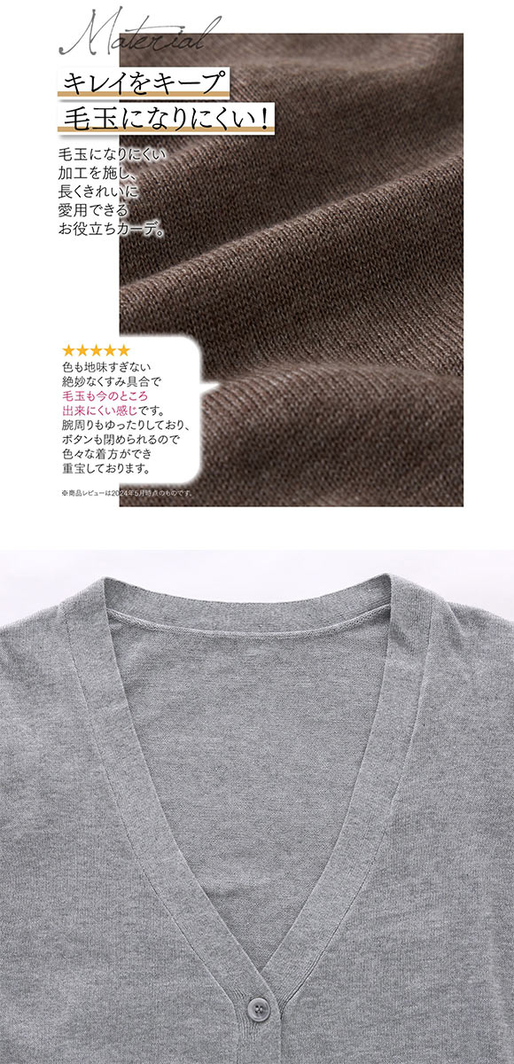 ニッセン 綿混シンプルニットカーディガン UVカット 毛玉になりにくい SM nissen