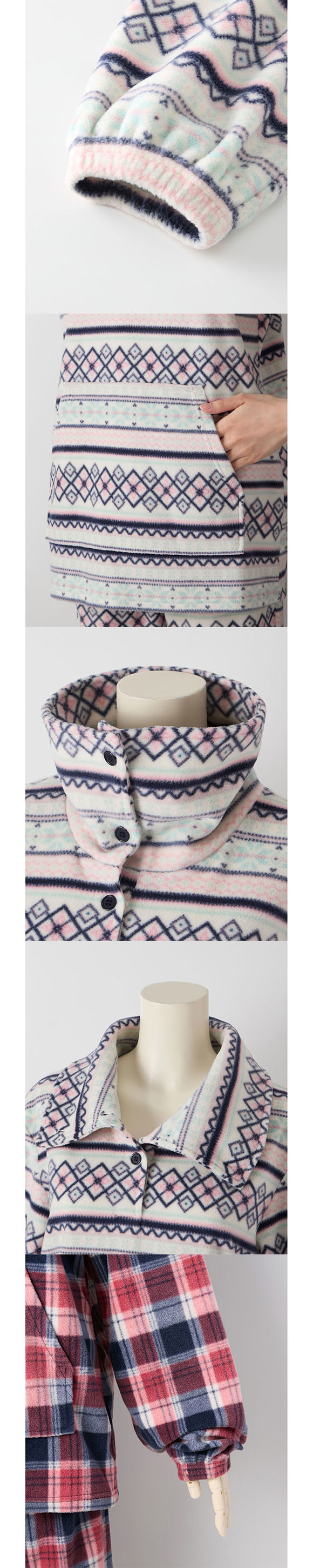 ふわぬくフリース手足首すっぽりルームウェア上下セット S M L nissen ニッセン