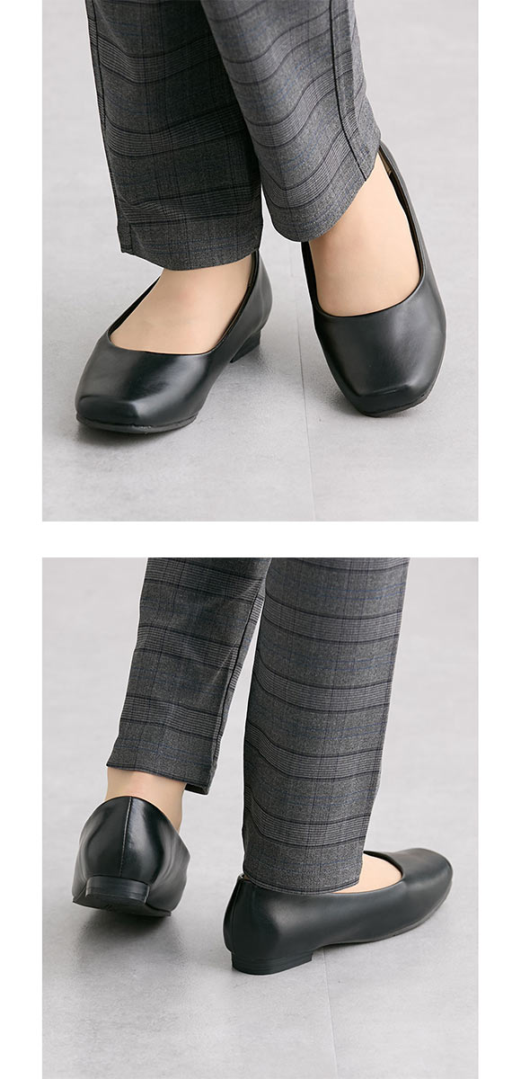 ニッセン ゆったり幅広 ぺたんこソフトプレーンパンプス 制菌 消臭 低反発中敷