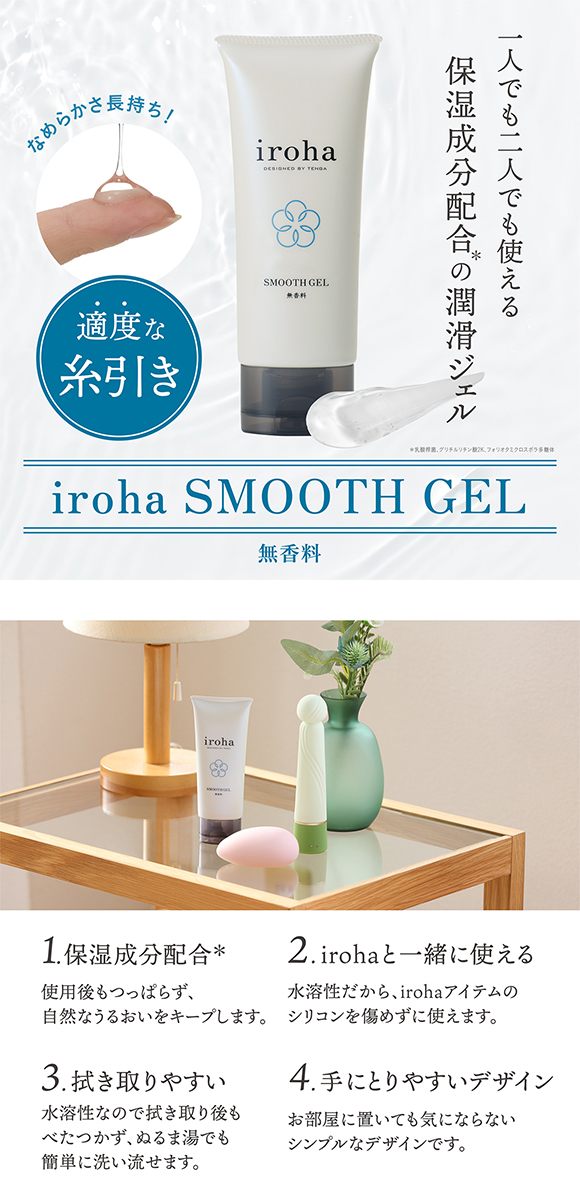 iroha スムースジェル 女性用 水溶性 潤滑ジェル 日本製 フェムケア 全身用 保湿 IMG-02