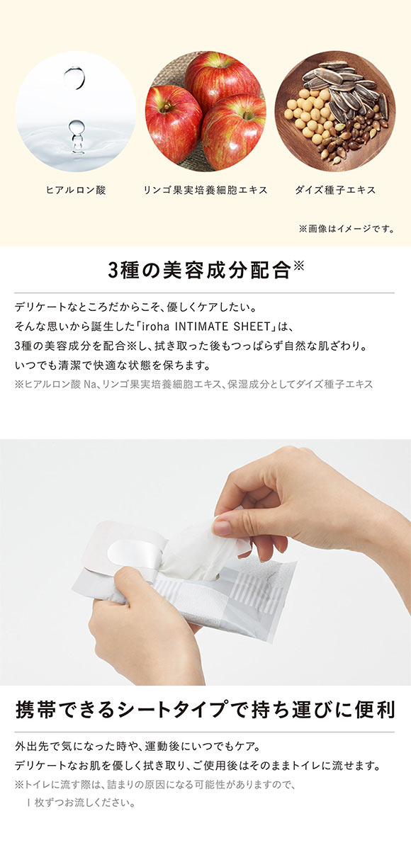 iroha インティメートシート デリケートゾーン用 ウェットシート 拭き取り ニオイ かゆみ ムレ ケア 日本製 IIS-01