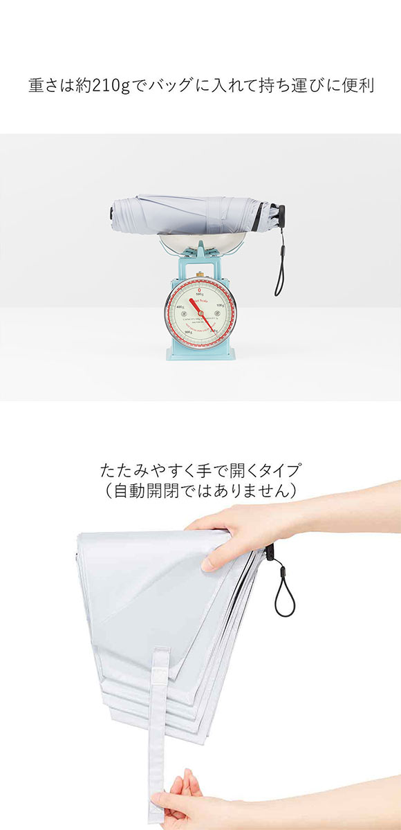 ウォーターフロント クイックシャットライト UVブロック 折りたたみ傘 55cm  日傘 兼用 雨傘 晴雨両用 Waterfront