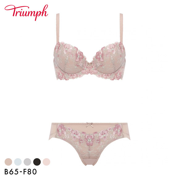 トリンプ TRAC006 美胸ソフトブラ エレガントペタルズ ブラセット ブラジャー ショーツ セット 大きいサイズ Trimph