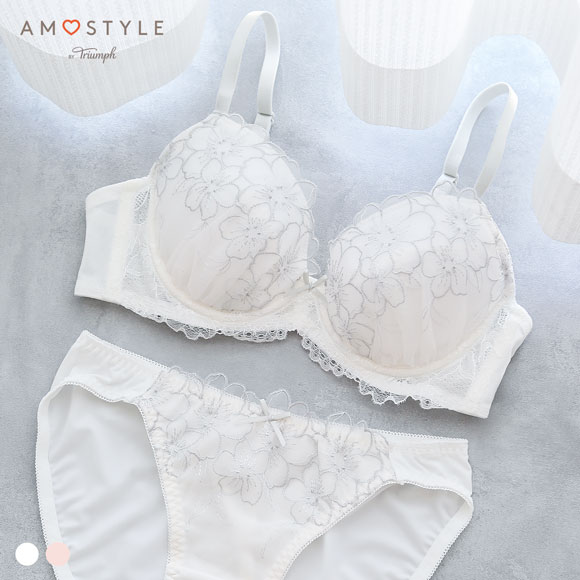 アモスタイル AMST521 スイートフローラ ブラセット ブラジャー ショーツ セット EF 大きいサイズ AMOSTYLE