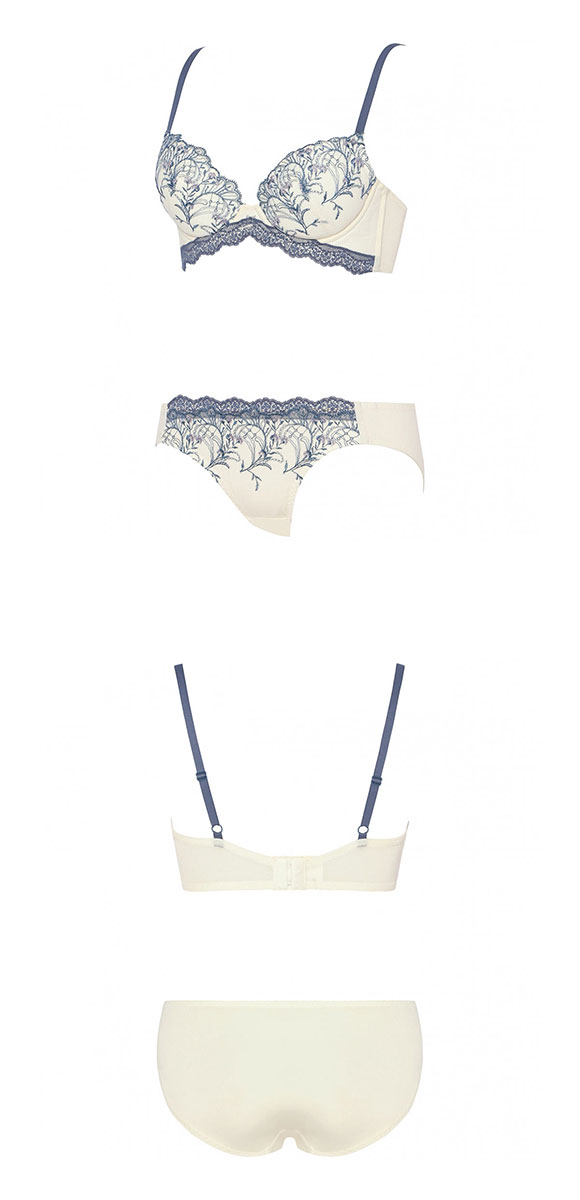 アモスタイル 脇高ブラ AMST1529 ボタニカルモザイク ブラセット ブラジャー ショーツ セット CD AMOSTYLE