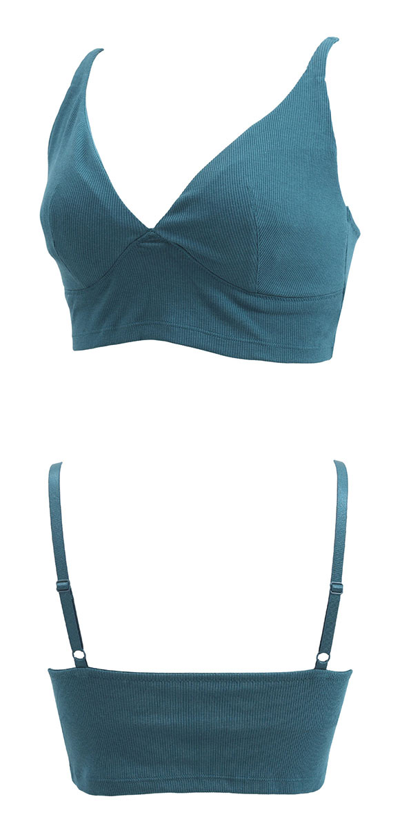 アモスタイル AMST800 シンプルベーシック リブ ブラレット カップ付き ハーフトップ SML AMOSTYLE