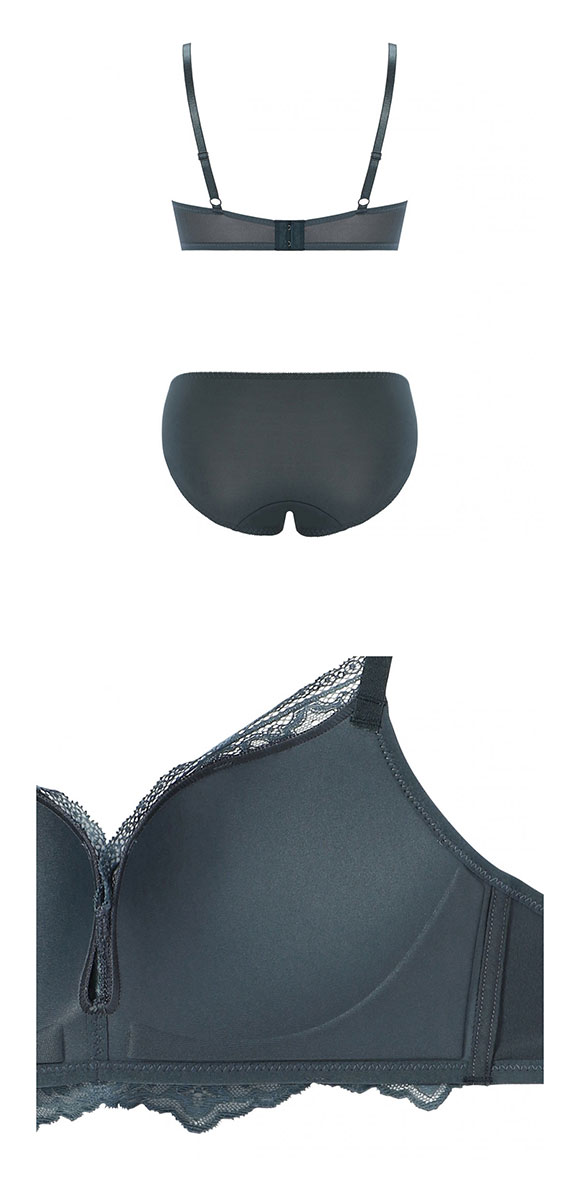 アモスタイル AMST1525 らくふわ ノンワイヤー ブラセット ブラジャー ショーツ セット BCD STYLE LBE DGY