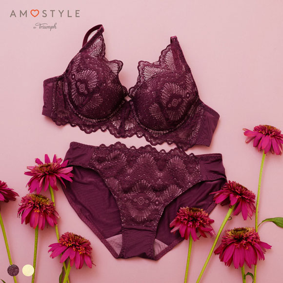 アモスタイル AMST527 ウェーブラティス ブラセット ブラジャー ショーツ セット EF 大きいサイズ AMOSTYLE RE YE