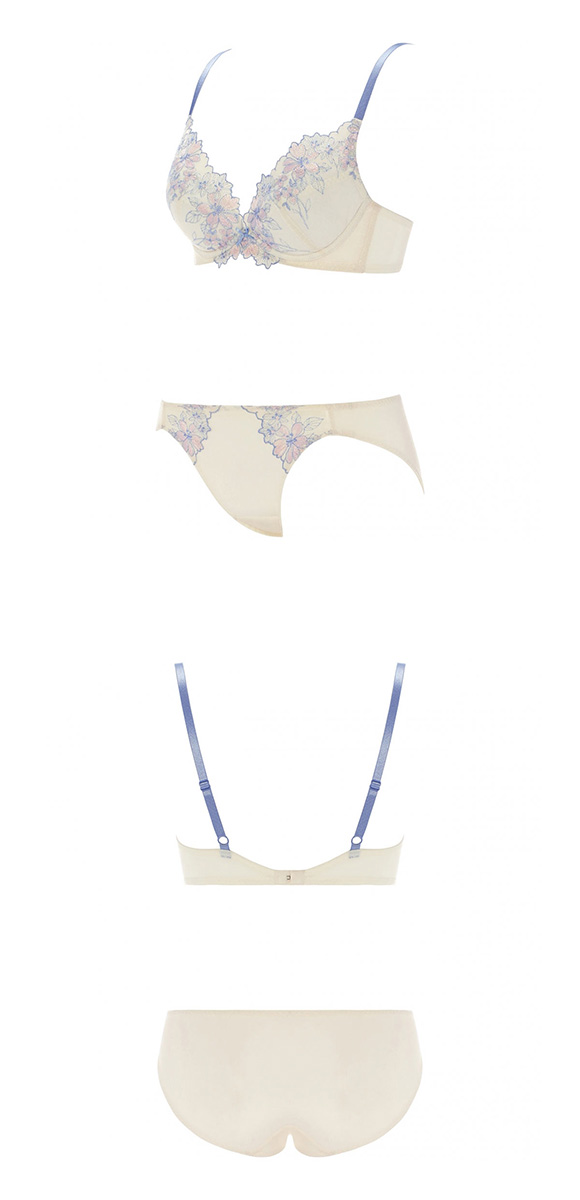 アモスタイル AMST529 デコルテビューティブラ フローラルハーモニー ブラセット ブラジャー ショーツ セット BCD AMOSTYLE