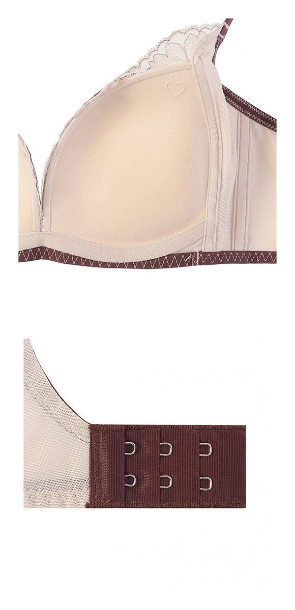 アモスタイル AMST1542 スレンダーラインブラ ロマンティックフラワー ノンワイヤー 3/4カップブラジャー E 大きいサイズ AMOSTYLE