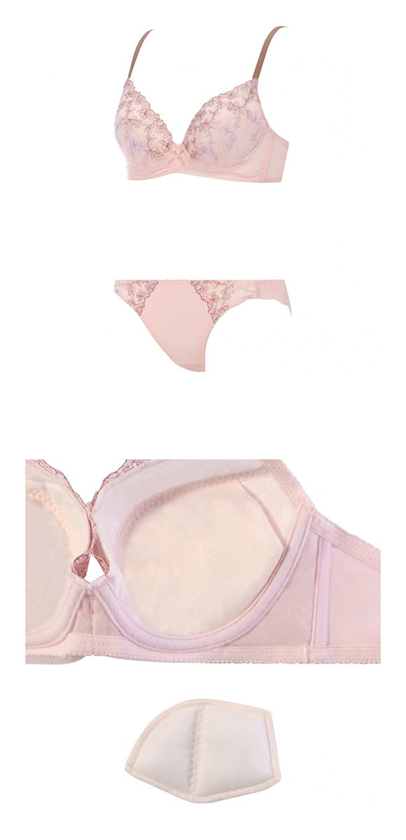 アモスタイル AMST1528 マイリトルガーデン やわぴたワイヤーブラ ブラセット ブラジャー ショーツ セット EF 大きいサイズ AMOSTYLE