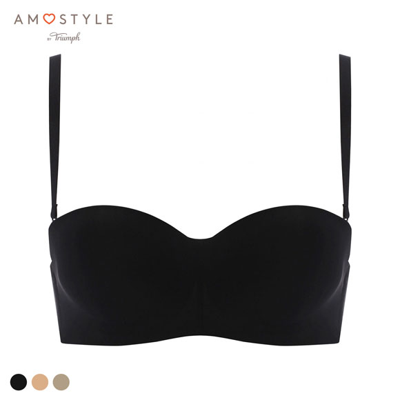 アモスタイル AMST1480 シグネチャースムース ブラジャー ハーフカップ ストラップレス EF 大きいサイズ AMOSTYLE