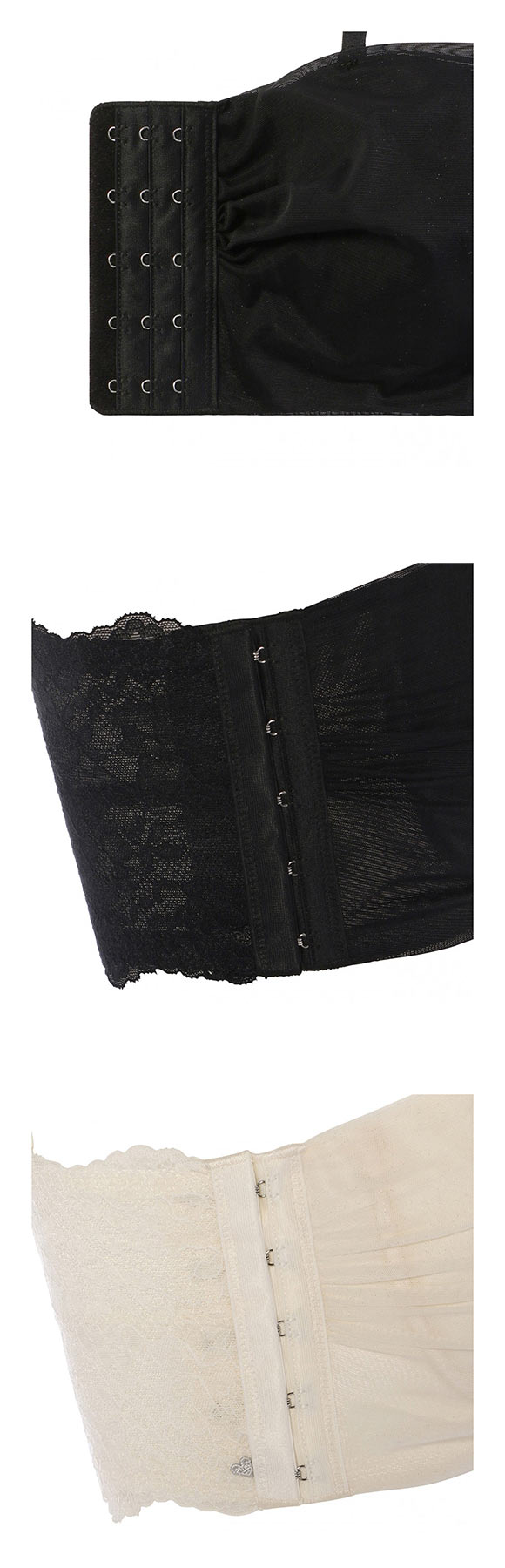 アモスタイル AMST1549 バンドゥ レーシーグロウ 3/4カップ ブラジャー ストラップレス E AMOSTYLE