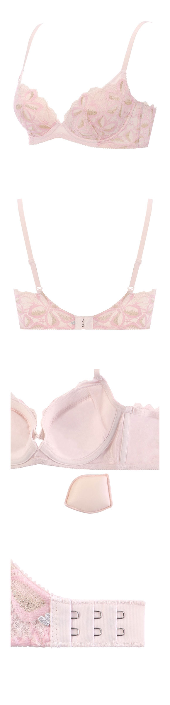 アモスタイル チャーミングラマー AMST1546 トゥインクル アワーズ スリムライン 3/4カップ ブラジャー BCD AMOSTYLE