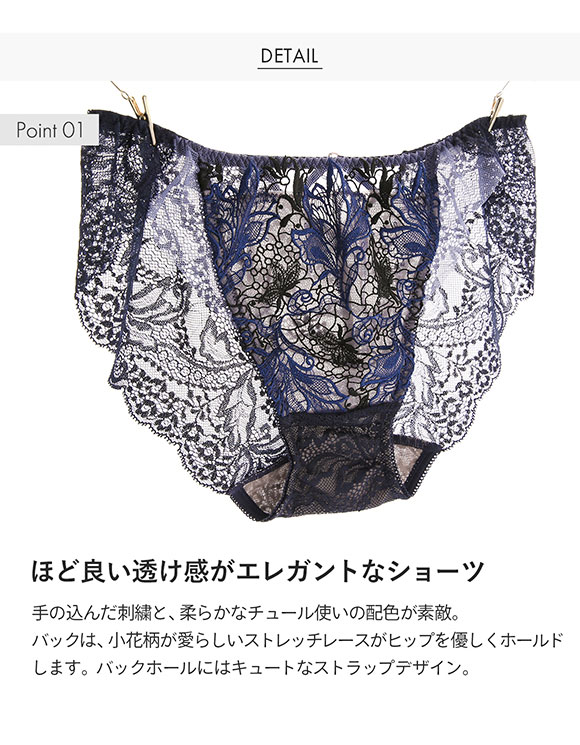 Arabesque アラベスク ショーツ スタンダード バックレース ML 単品 LA VIE A DEUX ラヴィアドゥ DOMESTIC UNDER