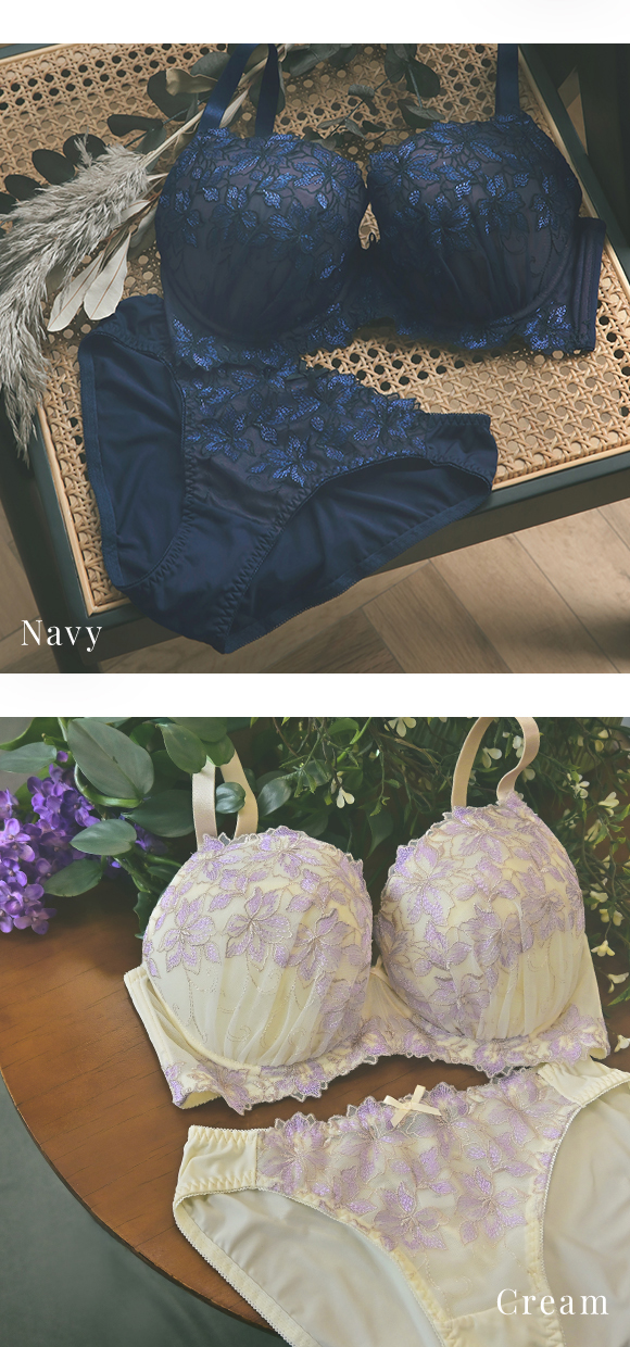 モンシェルピジョン Mon cher pigeon リリウムフローラ ブラジャー ショーツ セット GHI 大きいサイズ