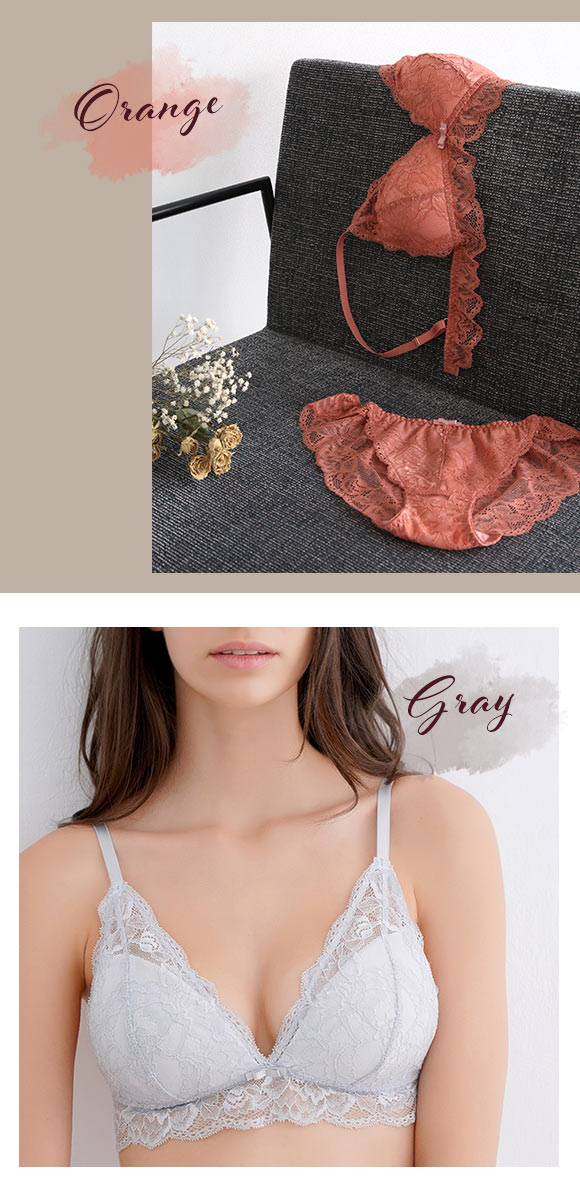 ブラジャー ショーツ セット ノンワイヤー ブラレット モンシェルピジョン Mon cher pigeon ビターシアー 総レース 大きいサイズ