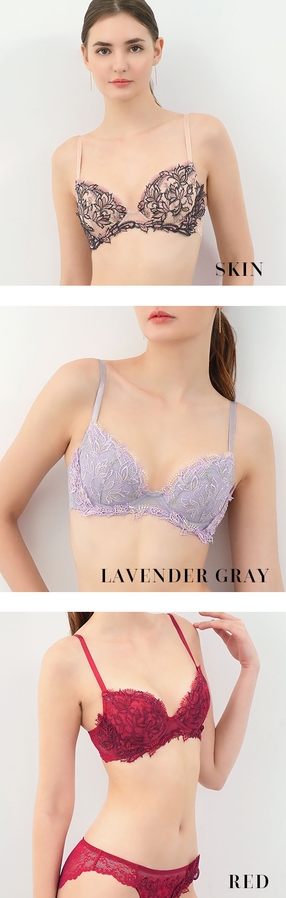 モンシェルピジョン Mon cher pigeon ティアム TIAM05 ブラジャー BCDEF 大きいサイズ 単品 花柄 上品 刺繍 レース