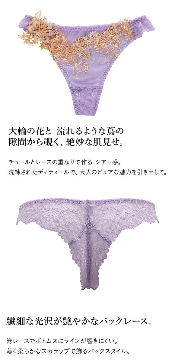 モンシェルピジョン Mon cher pigeon ティアム TIAM 03 ショーツ Tバック タンガ バックレース M L LL 単品 下着 レディース