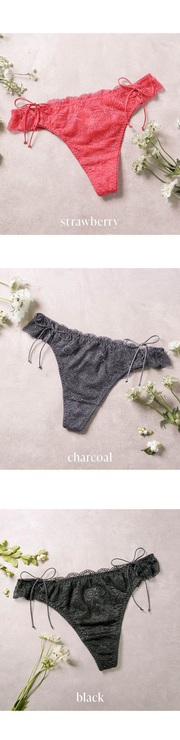 モンシェルピジョン Mon cher pigeon リュバン ショーツ Tバック タンガ パンツ 総レース M L 単品